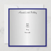 Invitation Cobalt Bleu et Blanc 21ème anniversaire (Dos)