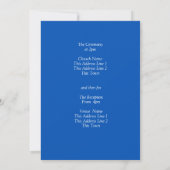 Invitation Cobalt Bleu et blanc Roses Mariage (Dos)