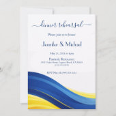 Invitation Cobalt Blue and Lemon Yellow Dinner Rehearsal  (Devant)