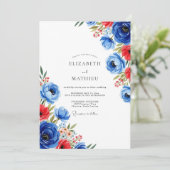 Invitation Cobalt Blue Charismatic Summer Wedding (Debout devant)