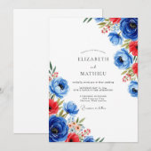 Invitation Cobalt Blue Charismatic Summer Wedding (Devant / Derrière)