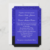 Invitation Cobalt Blue et Black Mariage damassé (Dos)