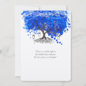 Invitation Cobalt Blue Heart Leaf Tree Mariage (Dos)
