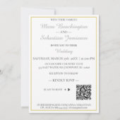 Invitation *~ Cobalt Blue Ivory Agate QR AR66 RSVP Mariage (Dos)