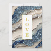 Invitation *~ COBALT BLUE LOVE Agate AR66 RSVP QR Mariage (Devant)