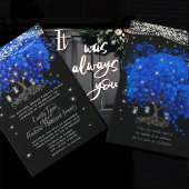 Invitation Cobalt Blue Opulence Heart Leaf Tree Mariage
