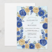 Invitation Cobalt Blue Regal Spring Wedding (Devant / Derrière)