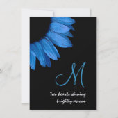 Invitation Cobalt Blue Sunflower Modèle Mariage moderne (Dos)