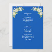 Invitation Cobalt Blue & White Roses Mariage Suite (Dos)