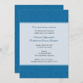 Invitation Cobalt d'entreprise de damassé (Devant / Derrière)