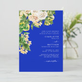 Invitation Cobalt Floral Lemon Bride Parents Mariage tropical (Debout devant)
