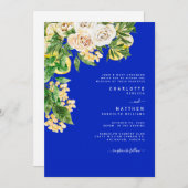 Invitation Cobalt Floral Lemon Bride Parents Mariage tropical (Devant / Derrière)