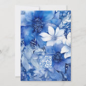 Invitation Cobalt galactique et Mariage floral argenté (Dos)