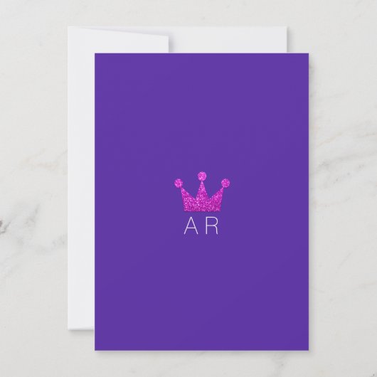 Invitation Cobalt violet roseCouronne Parties scintillant roy (Dos)