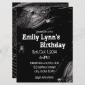 Invitation Cobwebs et araignées blanches Anniversaire (Devant / Derrière)