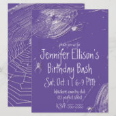 Invitation Cobwebs et araignées blanches Anniversaire (Devant / Derrière)