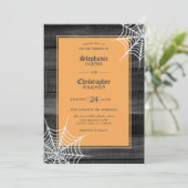 Invitation Cobwebs Mariage gothique d'Halloween (Debout devant)