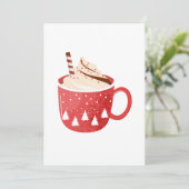 Invitation Coca Chaud De Noël En Coupe Rouge Arbre De Noël (Debout devant)