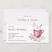 Invitation Coca Chaud De Noël Et Cookies Aquarelle (Devant)
