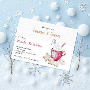 Invitation Coca Chaud De Noël Et Cookies Aquarelle