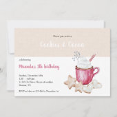 Invitation Coca Chaud De Noël Et Cookies Aquarelle (Devant)