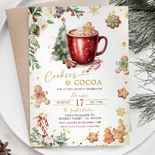 Invitation Coca-Coa Blanc Saupoudré Fête de la Maison de Noël