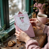 Invitation Coca & Cookies Christmas Party Retro rose Père Noë