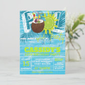 Invitation Coca d'été Anniversaire Piscine (Debout devant)