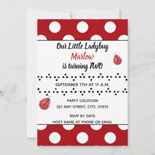 Invitation coccinelle (Devant)