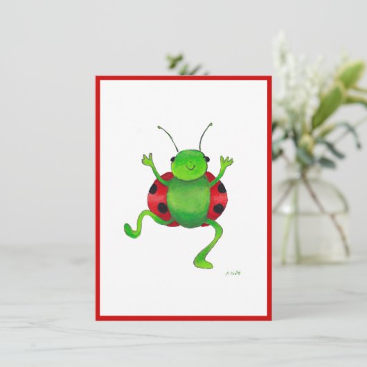 Invitation "coccinelle" (Debout devant)