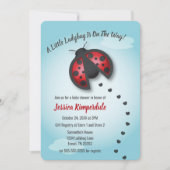 Invitation Coccinelle Petite Dame du Ciel Bleu et Rouge Est E (Devant)