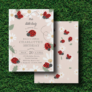 Invitation Coccinelles Mignonnes Daisy 1ère, 2ème Fête d'anni