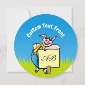 Invitation Cochon avec signe (Devant)