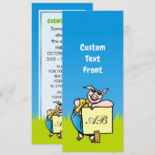 Invitation Cochon avec signe (Devant / Derrière)