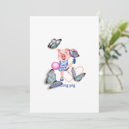 Invitation Cochon dansant (Debout devant)