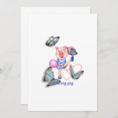 Invitation Cochon dansant (Devant / Derrière)