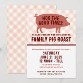 Invitation Cochon de lait grillé 'Hog the Good Times' (Devant / Derrière)
