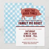 Invitation Cochon de lait grillé 'Profitez des bons moments' (Devant / Derrière)