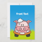 Invitation Cochon de lavage de voiture (Devant)