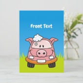 Invitation Cochon de lavage de voiture (Debout devant)