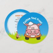 Invitation Cochon de lavage de voiture (Devant / Derrière)