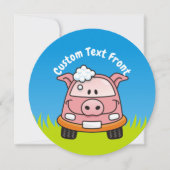 Invitation Cochon de lavage de voiture (Devant)