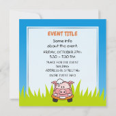 Invitation Cochon de lavage de voiture (Dos)
