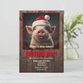Invitation Cochon de Noël (Debout devant)
