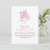Invitation Cochon mignon | C'est un Baby shower de fille (Debout devant)