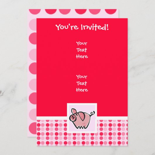 Invitation Cochon mûr (Devant / Derrière)