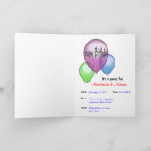 Invitation Cochon volant rose mignon (Intérieur)