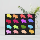 Invitation Cochons arc-en-ciel (Debout devant)