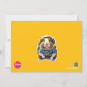 Invitation Cochons d'Inde dans l'Espace, Compte à rebours pou (Dos)