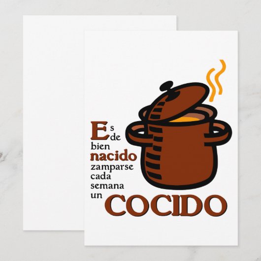 Invitation Cocido (Devant / Derrière)